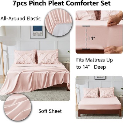Der Rose BALHAM TRADE-Queen Comforter Set 7 Pieces Bedding with Comforter, Sheets, Pillowcases & Shams Brown-Queen 88"x88" — фото 8