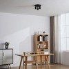 VidaLite Shura 3-Head Round Flush Mount Black - 3 of 4
