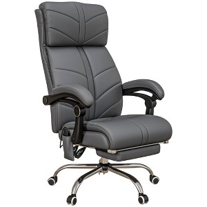 Executive Massage Office Chair with 4 Vibration, Computer Desk Chair, PU Leather Heated Reclining Chair with Adjustable Height, Swivel Wheels - 1 of 4