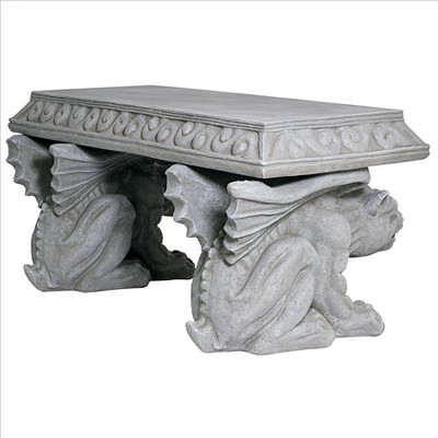 Blair Castle 31" Faux Stone Resin Gargoyle Bench