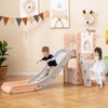 Costway 6 in 1 L-shaped Toddle Slide for Toddlers Age 1-3 Baby Slide with Basketball Hoop Gray + Pink/Gray + White/Yellow + Green - 4 of 4