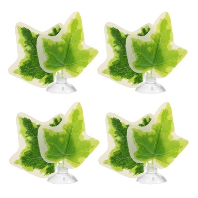 Unique Bargains Betta Fish Leaf Pad Hammock Plants for Fish Tank Green White 2.76"x2.76"