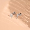 Girls' Lock & Love Screw Back Sterling Silver Earrings - In Season Jewelry - 4 of 4