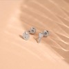 Girls' Lock & Love Screw Back Sterling Silver Earrings - In Season Jewelry - image 4 of 4