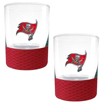 NFL Tampa Bay Buccaneers 14oz Rocks Glass Set with Silicone Grip - 2pc
