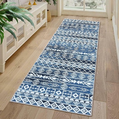 Modern Geometric Area Rug for Living Room, Plush & Soft Faux Wool,Machine Washable Non-Slip Large Carpet