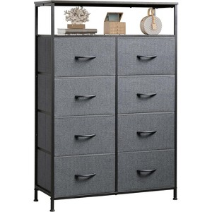 Lyngins Fabric Dresser with 8 Drawers,Bedroom Dressers with 2 Open Shelves & Steel Frame,Chests of Drawers for Closet,Living Room,Entryway - 1 of 1