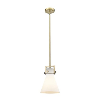 Newton Cone - 1 Light Stem Hung Pendant In Industrial Style-11.38 Inches Tall and 8 Inches Wide
