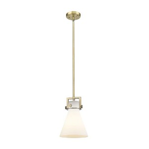 Newton Cone - 1 Light Stem Hung Pendant In Industrial Style-11.38 Inches Tall and 8 Inches Wide - 1 of 1