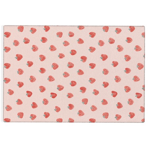 Emanuela Carratoni Strawberries On Pink 8' X 12' Rug - Deny Designs ...