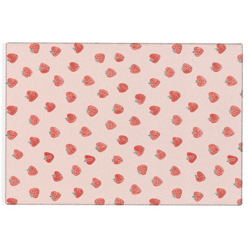  Outdoor Rug Non-Slip Strawberry Pattern Large Outdoor