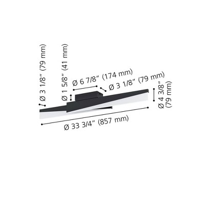 Isidro Black and White Glass LED Ceiling Light