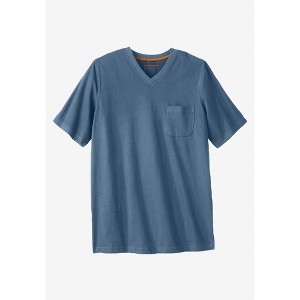 Boulder Creek by KingSize Men's Big & Tall Heavyweight Pocket V-Neck Tee - 1 of 4