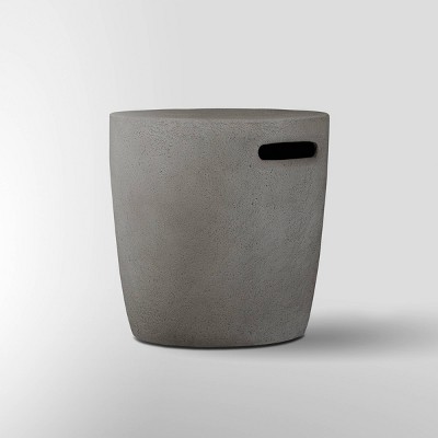 Gray Fiber-Cast Concrete Propane Tank Cover with Steel Frame