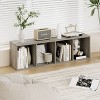 HOMLUX 4-Tier Bookcase with 4 Open Cubbies Storage Shelf Display Organizer, Gray - 3 of 4