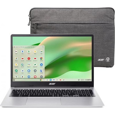 Acer 15.6" FHD IPS Touchscreen Chromebook 315 Intel N6000 8GB RAM 64GB Flash Pure Silver with Acer Sleeve - Intel N6000 Pentium Silver Quad-core