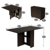 Warmounts Modern Drop Leaf Folding Rectangle Dining Table with Storage For 2 to 6 People - 3 of 4