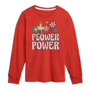 Boys' - Peanuts - Flower Power Long Sleeve Graphic T-Shirt - 1 of 4