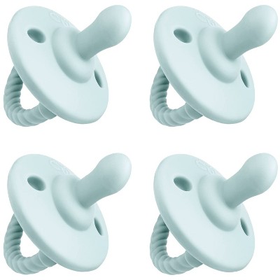 Pacifier 4 pack Soother for Newborns 100% Food Grade Soft Silicone by Comfy Cubs