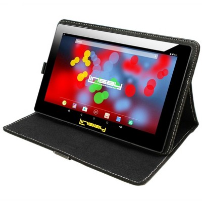 LINSAY 10.1" Tablet IPS OCTA CORE 128GB STORAGE New Android 14 with Leather Case