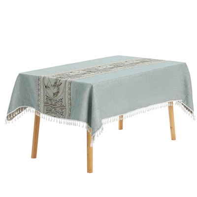 Unique Bargains Rustic Cotton Linen Waterproof Dinner Party Christmas Table Cover 1 Pc