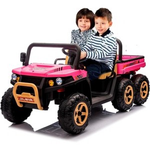 24V 2-Seater Ride-On Dump Truck for Kids, 6-Wheel 4WD UTV w/Remote, Dump Bed, LED Lights, Music, Perfect Gift - 1 of 4