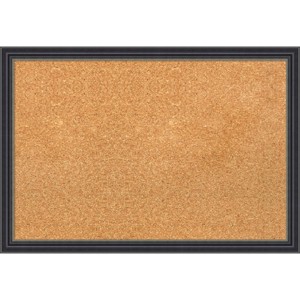 26"x18" Stylish Wood Frame Cork Board Black - Amanti Art - 1 of 4