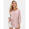 EXLURA Summer 3/4 Length Sleeve Womens Tops Casual Loose V Neck Tunic Tops Oversize T Shirts Solid Basic Tees Blouses 2025 - 2 of 4