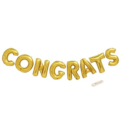 Congrats Script Foil Balloon Gold - Spritz&#8482;