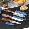 The Lakeside Collection Kitchen Knife Set with Lemon Printed Design And Sheaths Set of 3 - 4 of 4