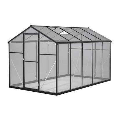 Greenhouse for Outdoors, Walk In Greenhouse with Lockable Door, Ventilation Window and Aluminum Frame for Backyard Balcony Garden Sunroom