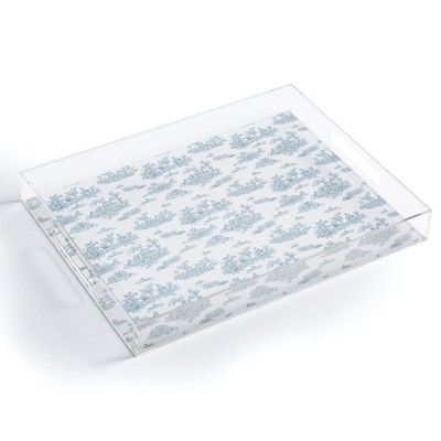 Evanjelina & Co Toile De Jouy Duck Egg Blue Acrylic Tray - Deny Designs ...