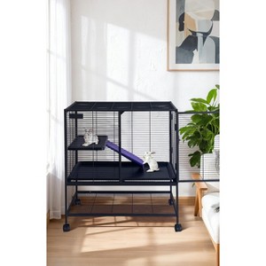 64" H Deluxe Small Animal Cage – 4‑Tier with Removable Ramp, Hammock, Storage Stand & Removable Tray, for Ferrets/Chinchillas/Guinea Pigs/Hamsters - 1 of 4