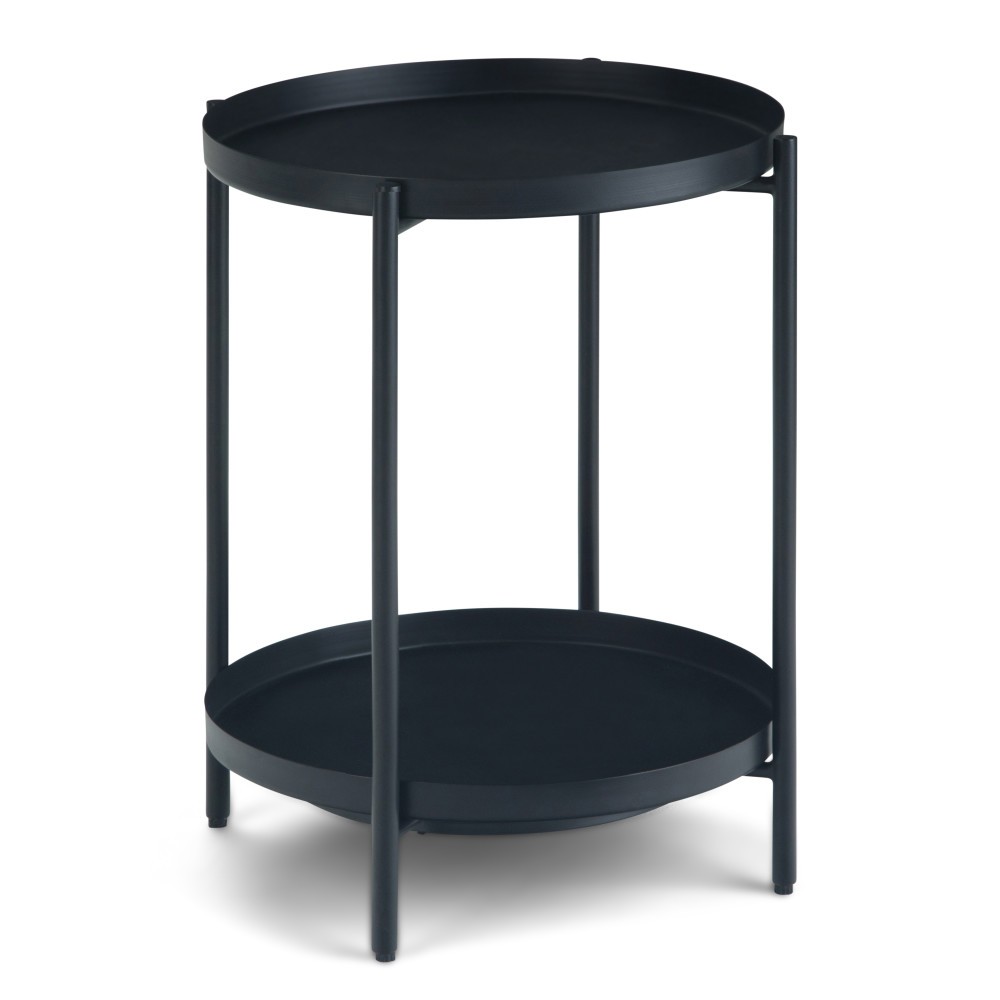 Photos - Coffee Table 17" Lipton Metal End Table Black - WyndenHall