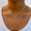 Delicate Heart Pendant Necklace, 14K Gold Plated Dainty Chain, Gift for Women - 3 of 4