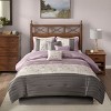 NicBex 7-Piece Elegant Transitional Embroidered Bedding Comforter Sets, Bedding Set with Piecing and Embroidery Details, Machine Washable - 3 of 4
