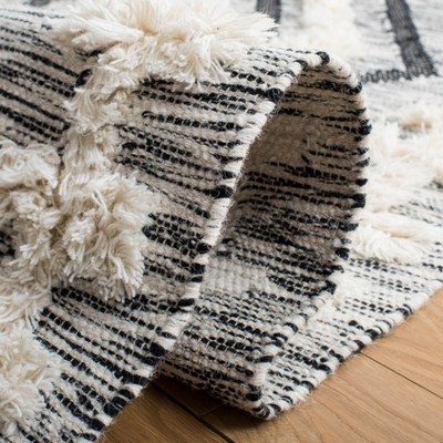 Tribal Elegance Hand-Knotted Black Wool 8' x 10' Area Rug