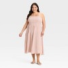 Women's Smocked Midi A-Line Dress - Ava & Viv™ - 3 of 3