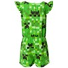 Minecraft Creeper Girls French Terry Sleeveless Romper Little Kid to Big Kid - 3 of 4
