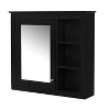 NicBex 30" x 28" Bathroom Storage Wall Cabinet with Mirror & Adjustable Shelves, Medicine Cabinet, Mirror Cabinet with 3 Open Shelves, Gray - 4 of 4