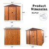 6*6feet Outdoor Metal Storage Shed With Metal Floor Base Lockable Sliding Doors Large Garden Utility Tool Shed, Brown - 2 of 4