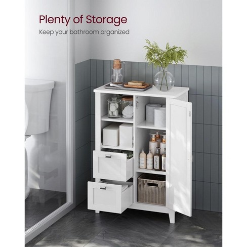 Vasagle 2 Drawers Bathroom Floor Storage Cabinet, Bathroom Cabinet