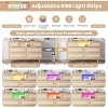 Rattan Dresser for Bedroom with 6 Drawers, Natural Wood Durable Dressers & Chests of Drawers with LED Light and Charging Station, TV Stand - 3 of 4