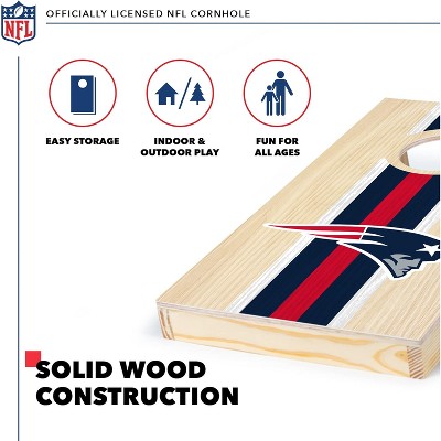 NFL New England Patriots Travel Size Wood Cornhole Set with Bean Bags