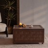 31.5" Farmhouse Square Coffee Table with Hidden Storage,Solid Wood Center Table for Living Room or Apartment–The Pop Home - 2 of 4