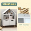 Vynxaria Kids Bookshelf - 3-Tier Bookcase with Two Drawers for Kids Rooms, Bedroom, and Nursery in White - 3 of 4
