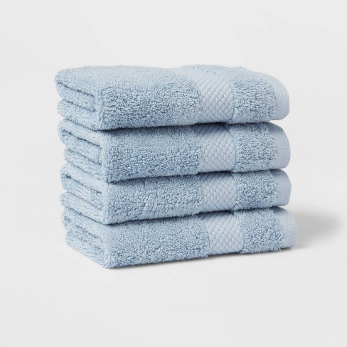 The Clean Store 100% Cotton Blue Popcorn Bath Towels - (4 Pack)