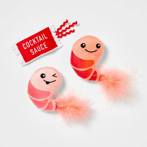 Shrimp & Cocktail Sauce Plush Cat Toy - 3pk - Boots & Barkley™ : Target