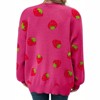Women's Plus Size Strawberry Print Cardigan Knit Long Sleeve Loose Open Front Sweater Outerwear - 4 of 4