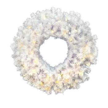 Vickerman Artificial Crystal White Wreath